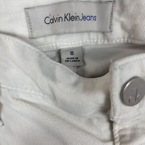 Calvin Klein Legging Jeans Womens 8 Ivory Velvet Slim Fit Stretch Toothpick - Picture 4 of 8
